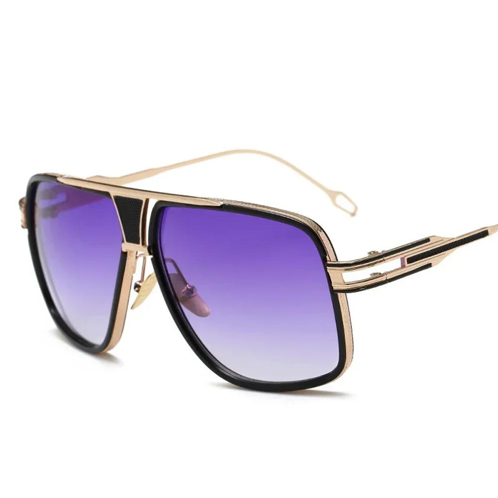 Luxury Men'S Sunglasses With Mirrored Lenses For Women - Retro Vintage Square Designer Shades