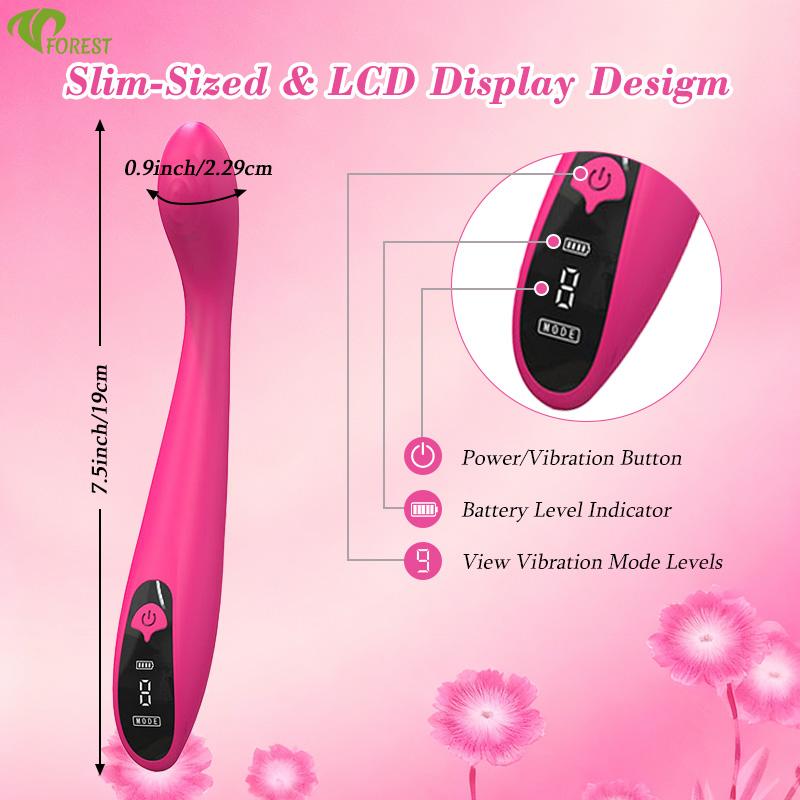 Wholesale Pleasure Products USB Rechargeable 9 Frequencies G-spot Clitoral Vibrator Female Masturbation Massager LCD Display