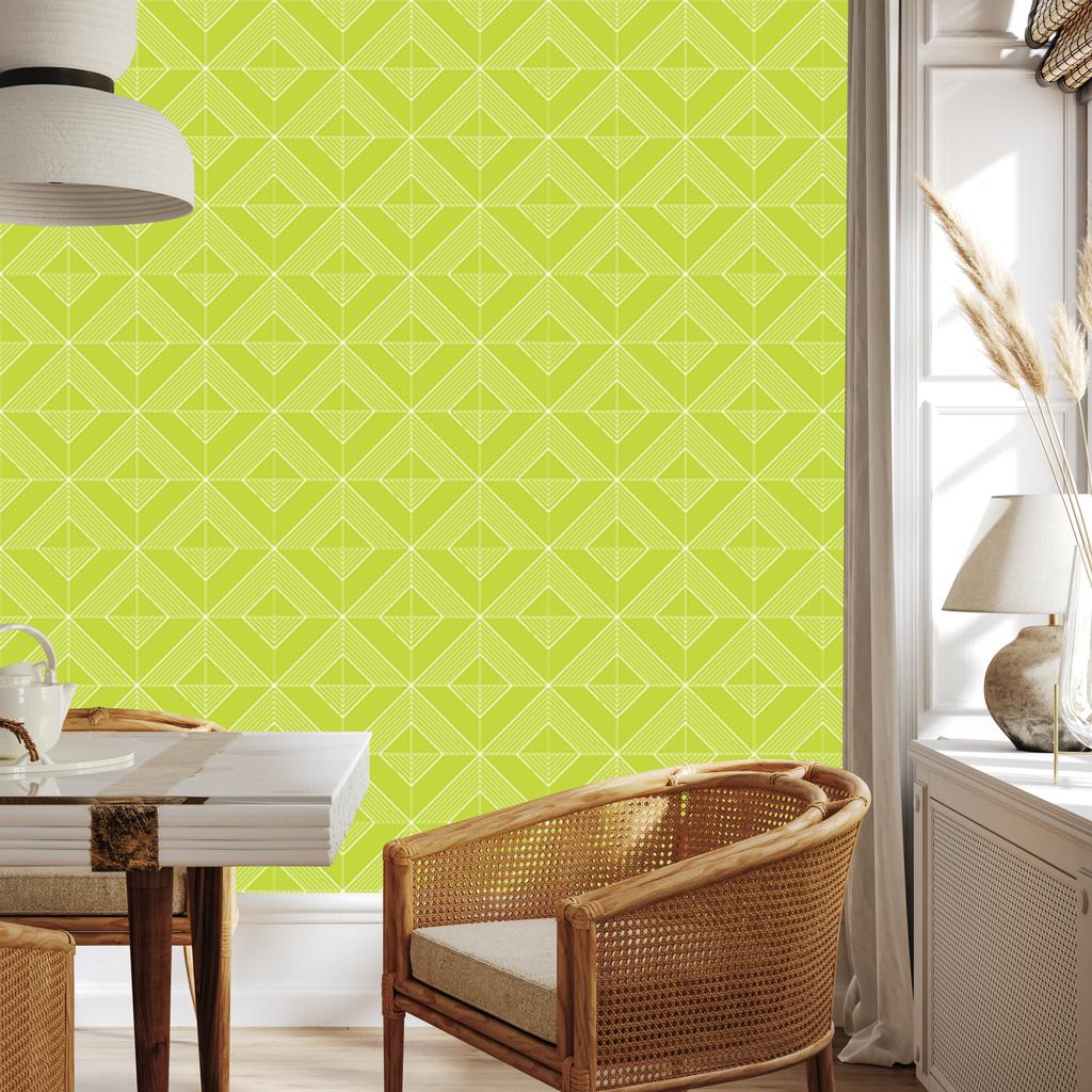 Geometric rhombus wallpaper lime, lime background 50x1000