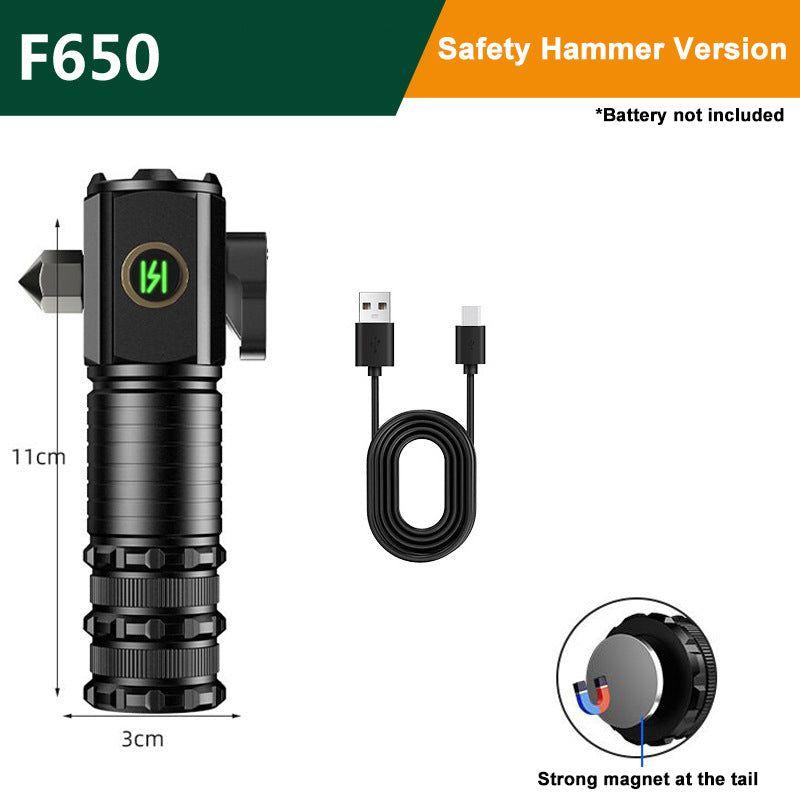 Superstarke Mini-Blitz-Taschenlampe Safety Hammer LED Mini Flashlight Powerful Type-C Rechargeable 18350 Battery Torch SST20 200