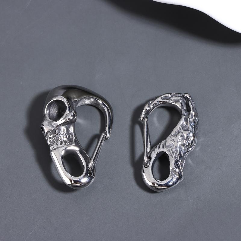 Sleutelhanger Schedel Heavy Duty Roestvrij Staal Gotische Karabijnhaak Clips Lanyards Vergrendelend Punk Stijl Sleutelhanger Hanger
