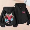 Cartoon Print Hoodie for Girls, Spring/Autumn Casual Breathable Hooded Cardigan Top Outerwear