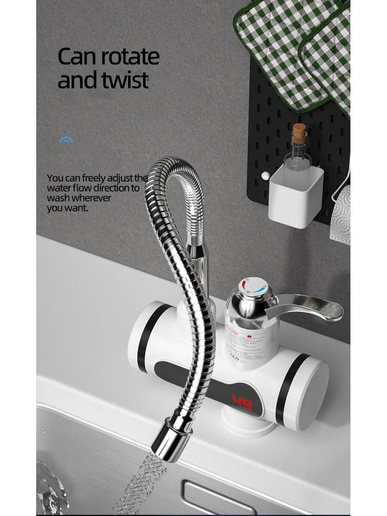 Natychmiastowy Elektryczny Kran Bojler z Cyfrowym Wyświetlaczem do Pryszniców Gorącej i Zimnej Wody