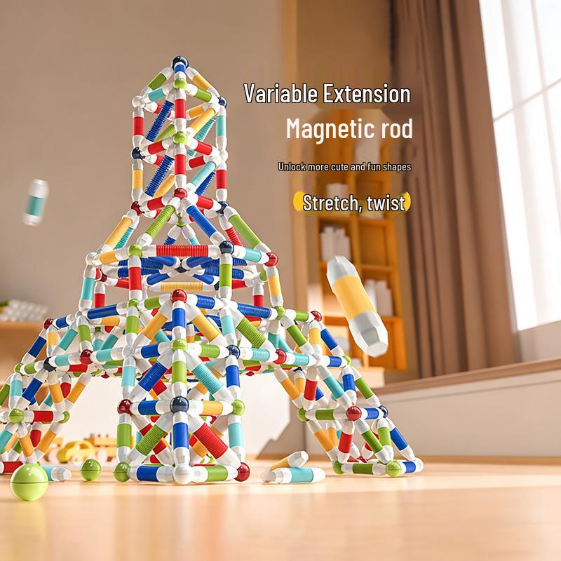 Cross-border Telescopic Twist Magnetic Building Blocks for Kids - Educational, Large Particle Assembly