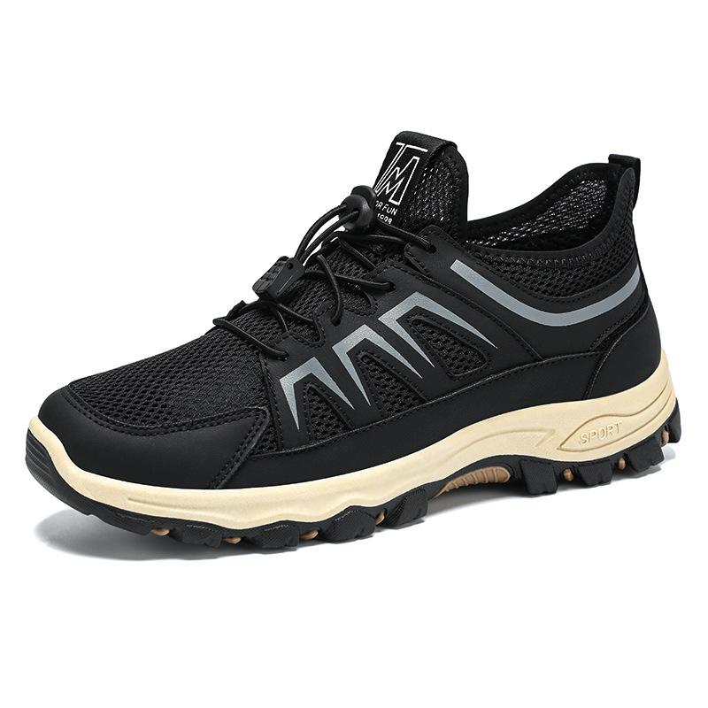 Men's Shoes, Sports Shoes, Summer New Breathable Running Shoes, Soft Soled Comfortable Thick Soled Shoes, Outdoor Wear-resistant Hiking Shoes