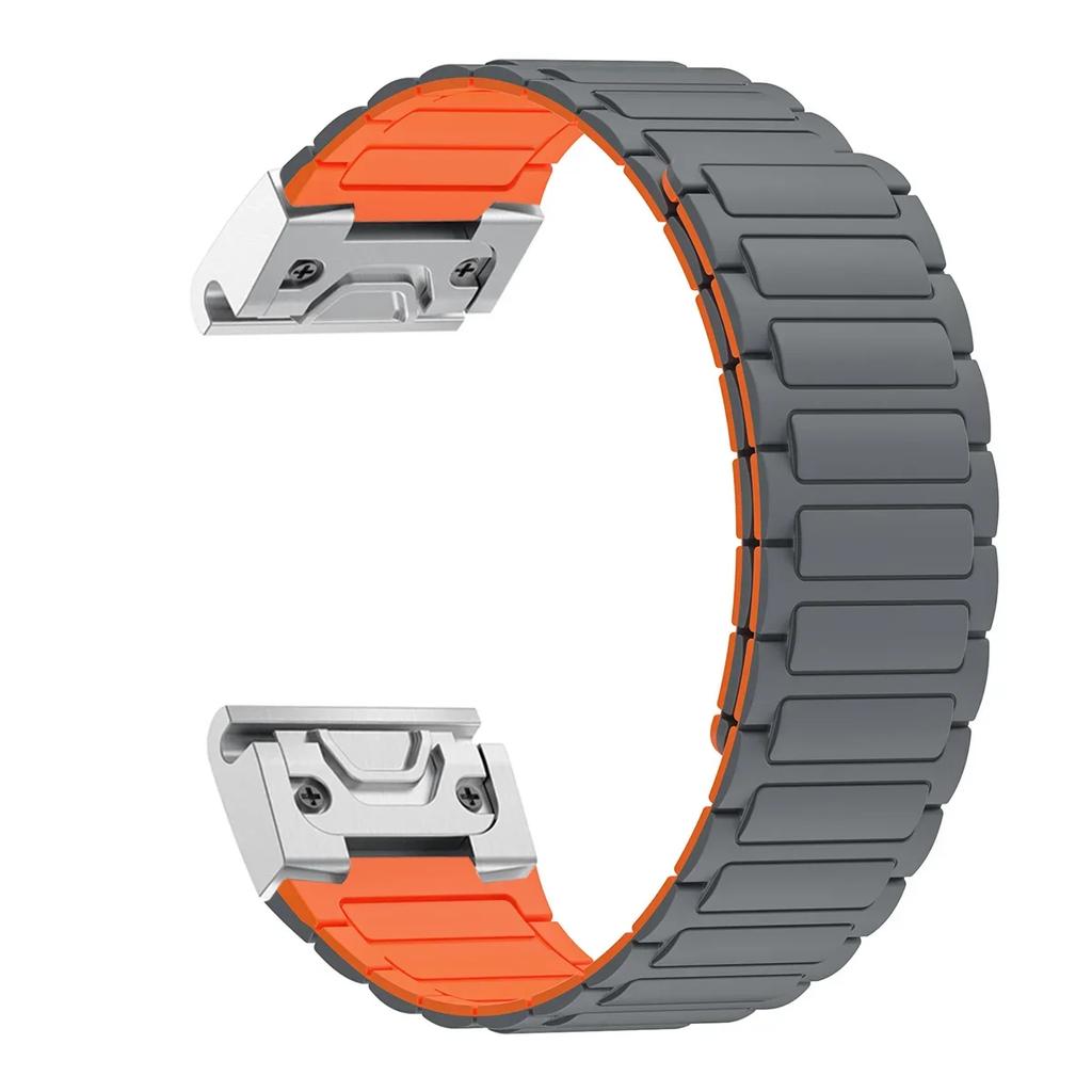 26mm Magnetic Silicone Strap for Garmin Band Fenix 8 51MM 7X 7 Pro Fenix 6X 5X 5Plus Tactix 7 Enduro 3 Loop descent mk1 Bracelet