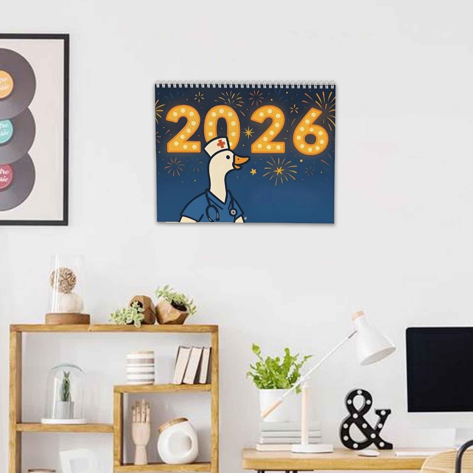 

2026 Nurse GooseCalendar Creative Calendar 2026 Scheduling Tool Family Planner Organizer For Family Room Office China Mainland