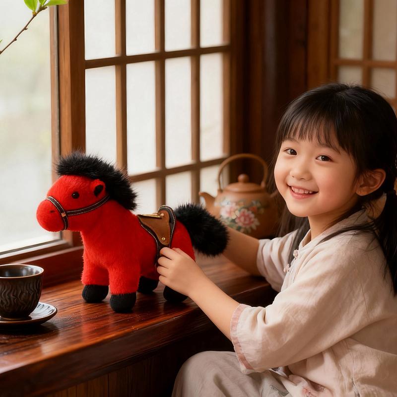 1322Cm High Quality Plush Steed Toy With Saddle Cute Plush Horse Doll Lovely Stuffed Animal Pony Bag Charm