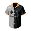 Men's Casual Short Sleeve Shirt with Halloween Print for Parties and Everyday Wear