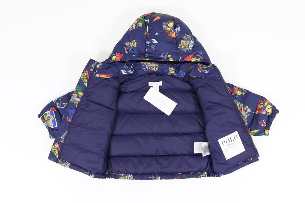 POLO Ralph Lauren Baby Polo Bear Down Size 01010061 Boys' Multi-Print Jacket/Parka, 9M, [Used]