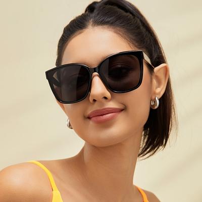 Mode Vrouwen Cat Eye Zonnebril Vintage Exquise Grote Frame Brillen Vrijetijdsreizen Vierkant Groot Frame Sexy Vrouwelijk UV400