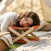 Compact Outdoor Camping Neck Pillow Adjustable Height Canvas Lounge Headrest For Sleeping Picnic