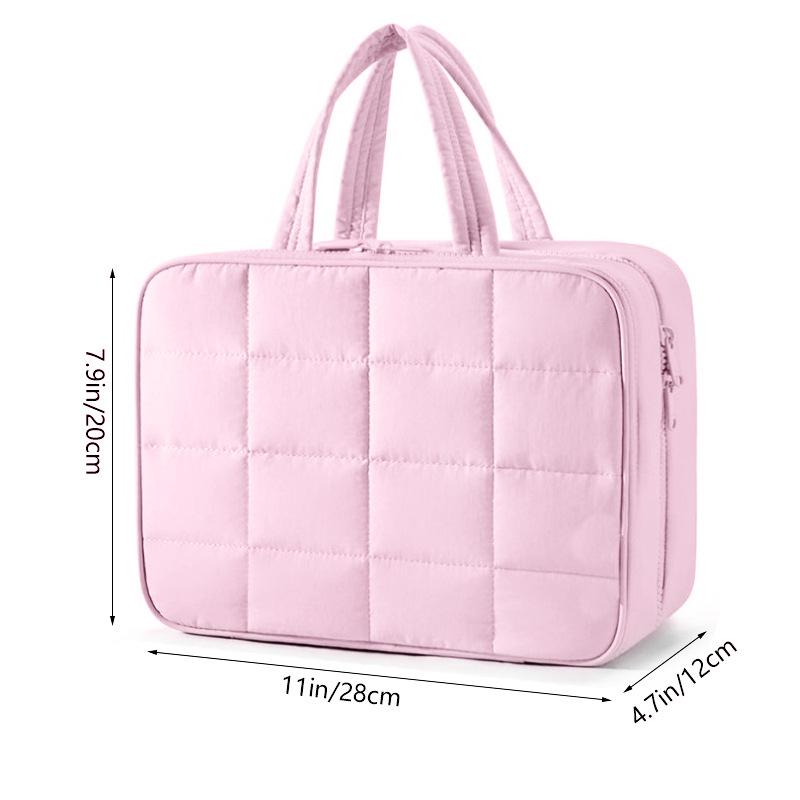 Faltbare karierte Kosmetiktasche Damen Reise-Organizer Hängende Toilettenartikel Kosmetiktasche Wasserdichte Make-up Beauty-Tasche Badezimmer-Aufbewahrung