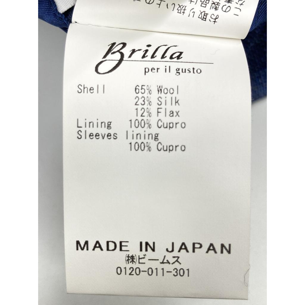 Brilla per il gusto Blue Woolcycle Linen Solid Jacket Jacket 48 blueUsed