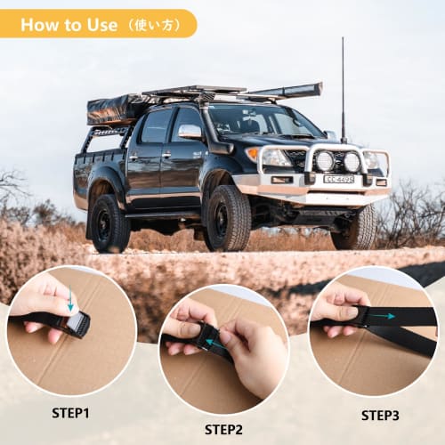 JEELAD Cargo Tie-Down Straps, 25mm Wide, for Packaging, Securing Cargo, Moving, Loading, Cars, Motorcycles, and More - Earthquake Preparedness