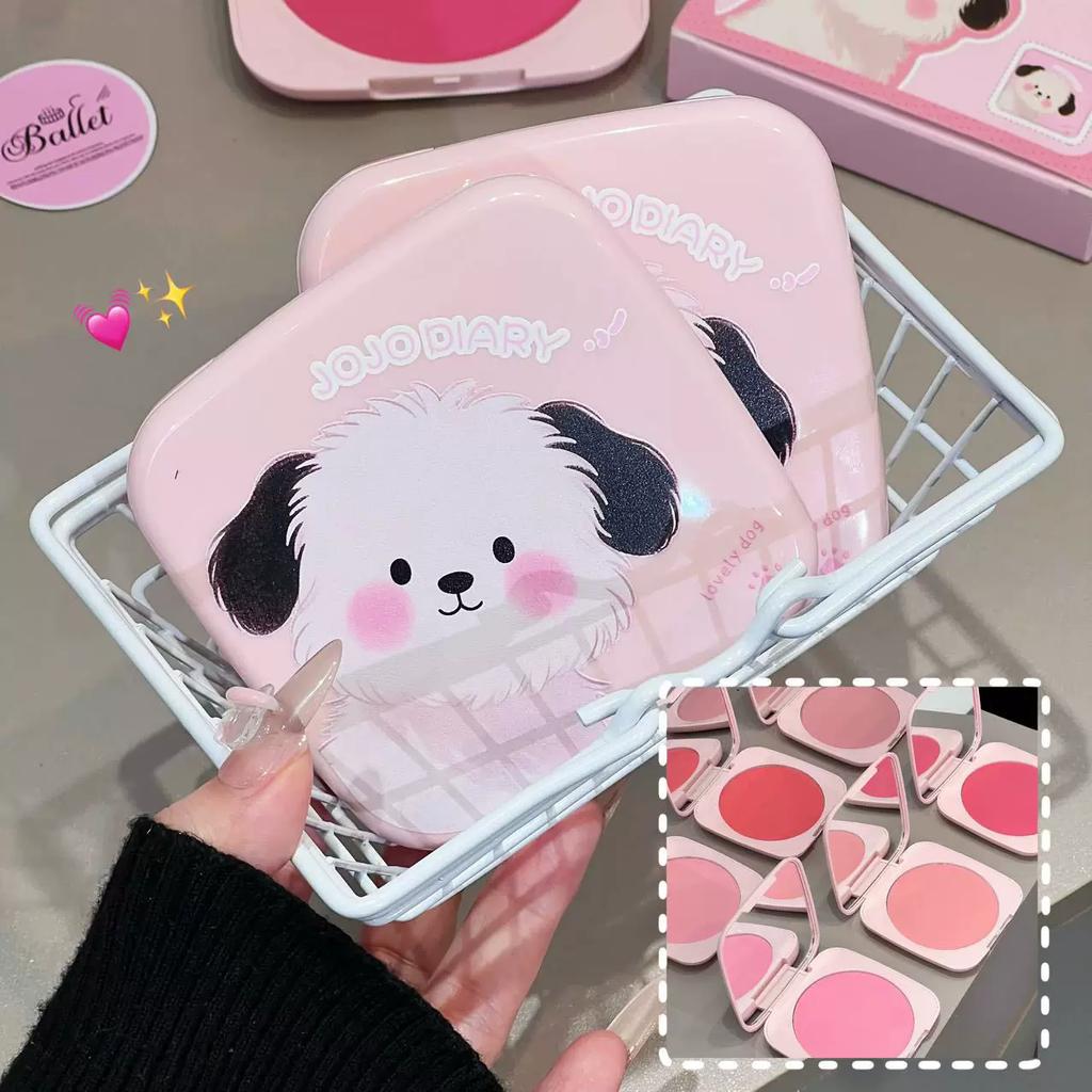 Cute Puff Puppy Blush Palette Natural Whitening and Brightening Rouge Affordable Student Party Makeup Korean Style Daily Blush