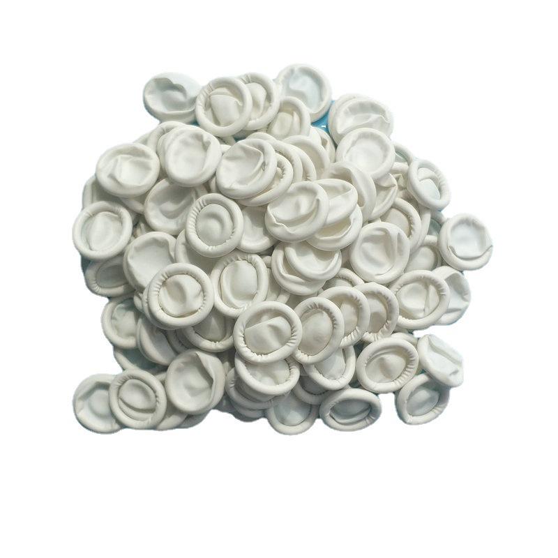Disposable Beige Latex Finger Cots - Powder-Free, Anti-Static for Beauty & Tattoo Use