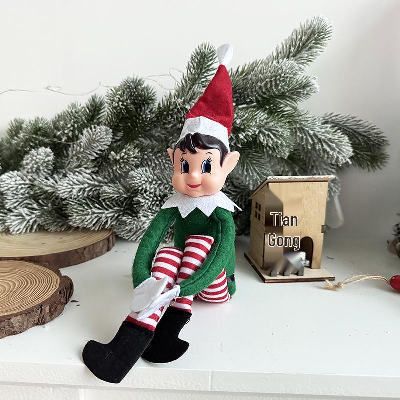 

Рождественский Эльф Радужные Украшения: Длинноногие сидячие украшения для книжной полки 40*8CM