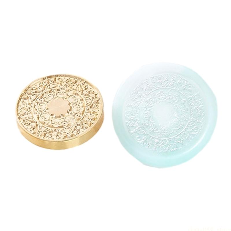 QX2E Flower Pattern Wax Stamp Head Replacement for Wedding Invitation Gift Card, Valentine Card Festival Gift Card Decoration
