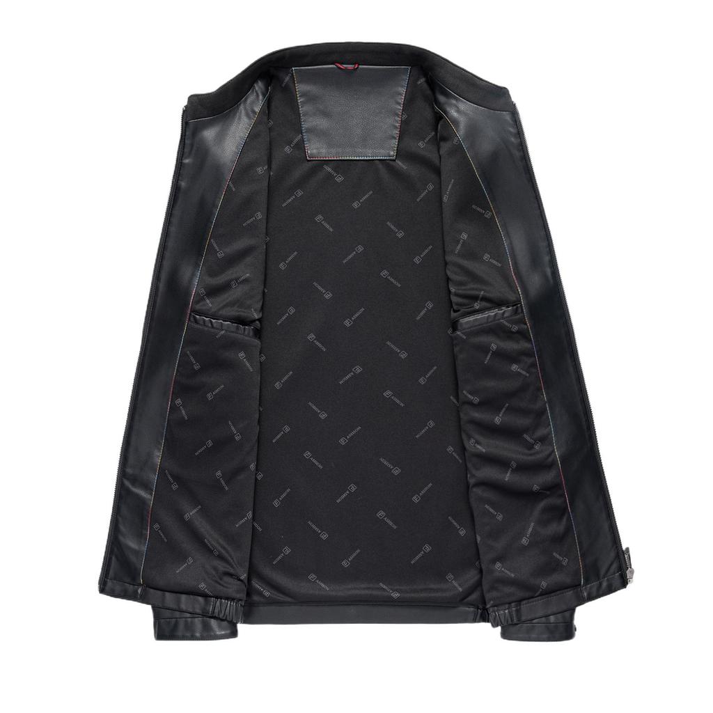 Vielseitige Lammlederjacke für Herren im Frühling und Herbst, Dünne Lederjacke, Samt-Papa-Jacke für die Mitte des Lebens