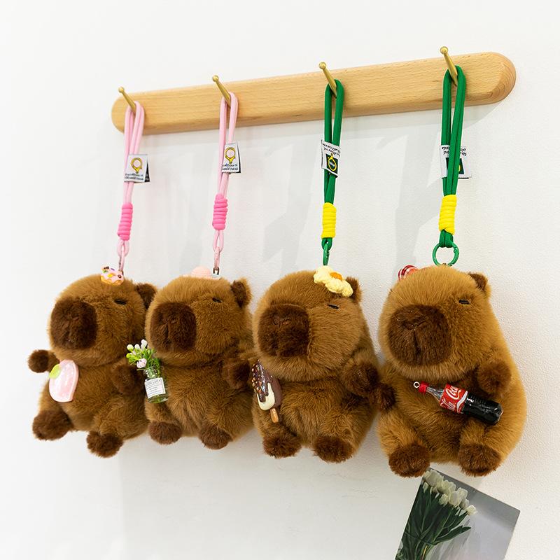 Xiangdudun Capybara Doll Cute Kapibara Keychain Plush Pendant Bag Jewelry
