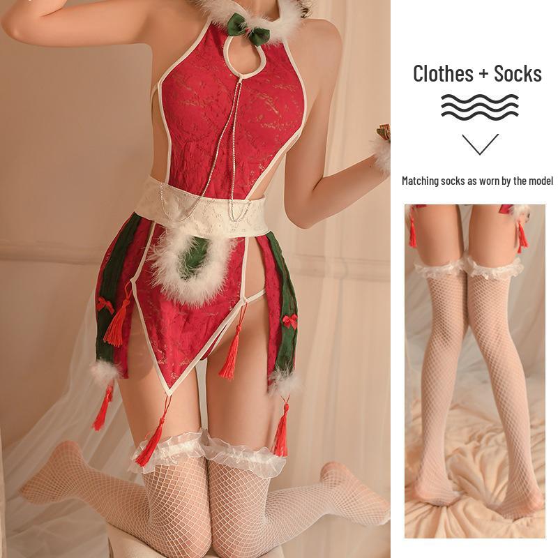 Sexy Christmas Reindeer Lingerie Bodysuit Hanfu Cosplay for Role Play
