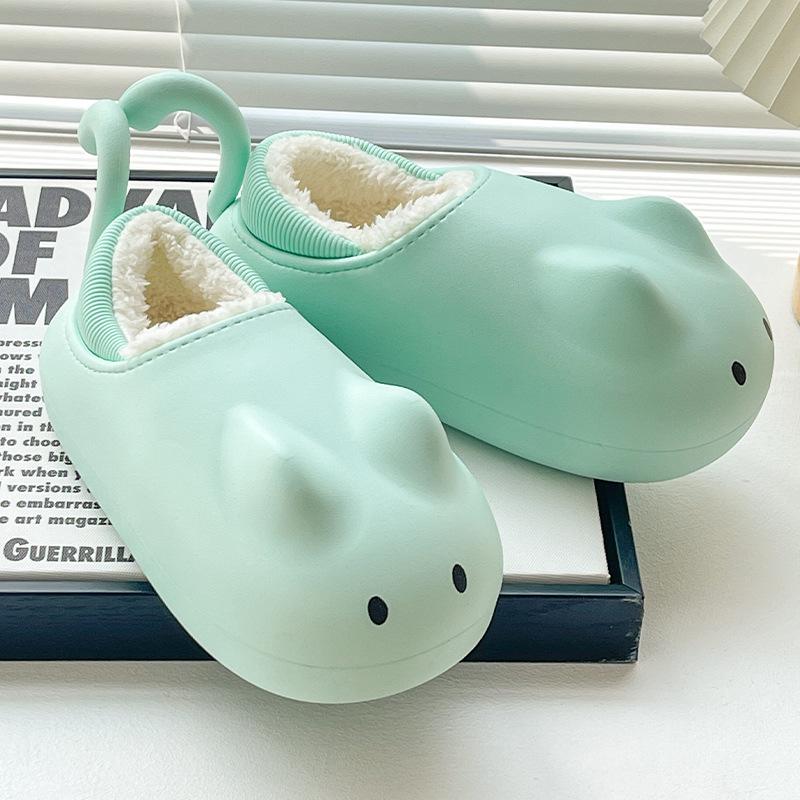 

Хлопковые тапочки водонепроницаемые женские зимние уличные сумка и домашние мультяшные милые на толстой подошве теплые хлопковые туфли женские 39-40 yards зелёный