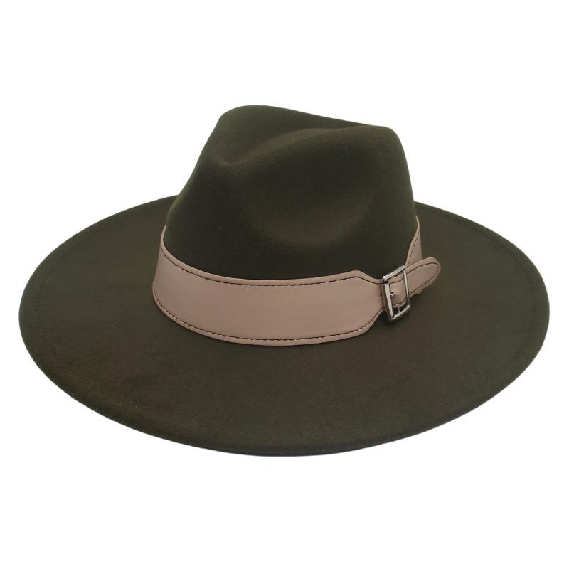 Men'S And Women'S Enlarged Brim, Wide Belt Buckle Top Hat, Jazz Hat, Trendy Hat