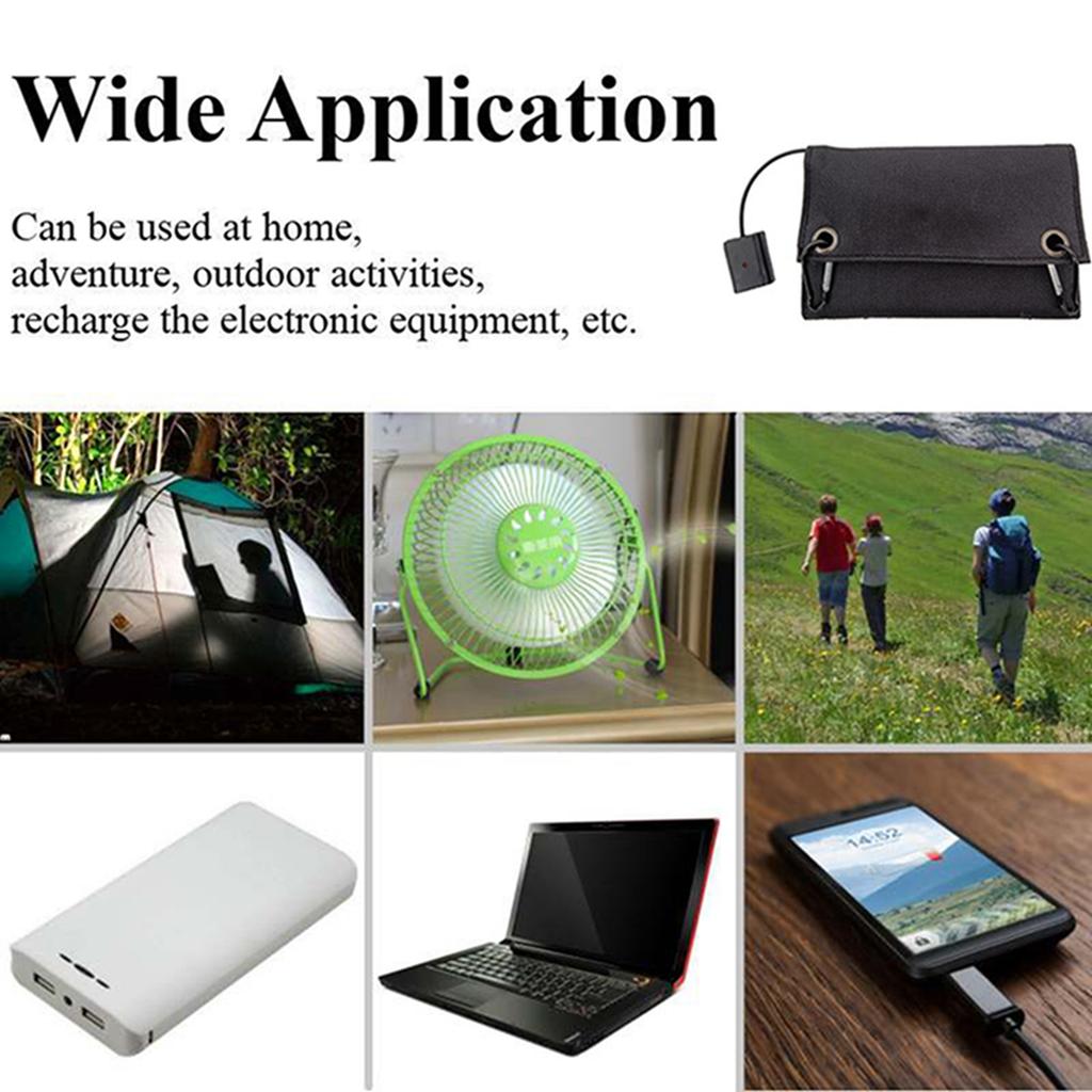 10W Foldable Solar Panel Charger Portable Waterproofing High Conversion for Laptop Computer Outdoor