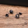 Stainless Steel Gear Stud Earrings for Men Boys,Retro Gray Ear Studs,Rock Punk Jewelry Anniversary Birthday Gifts