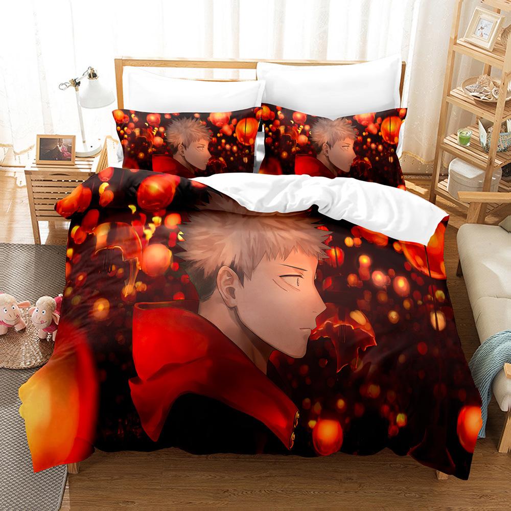 Three-Piece 3D Digital Printing Quilt Cover Pillowcase Bedding