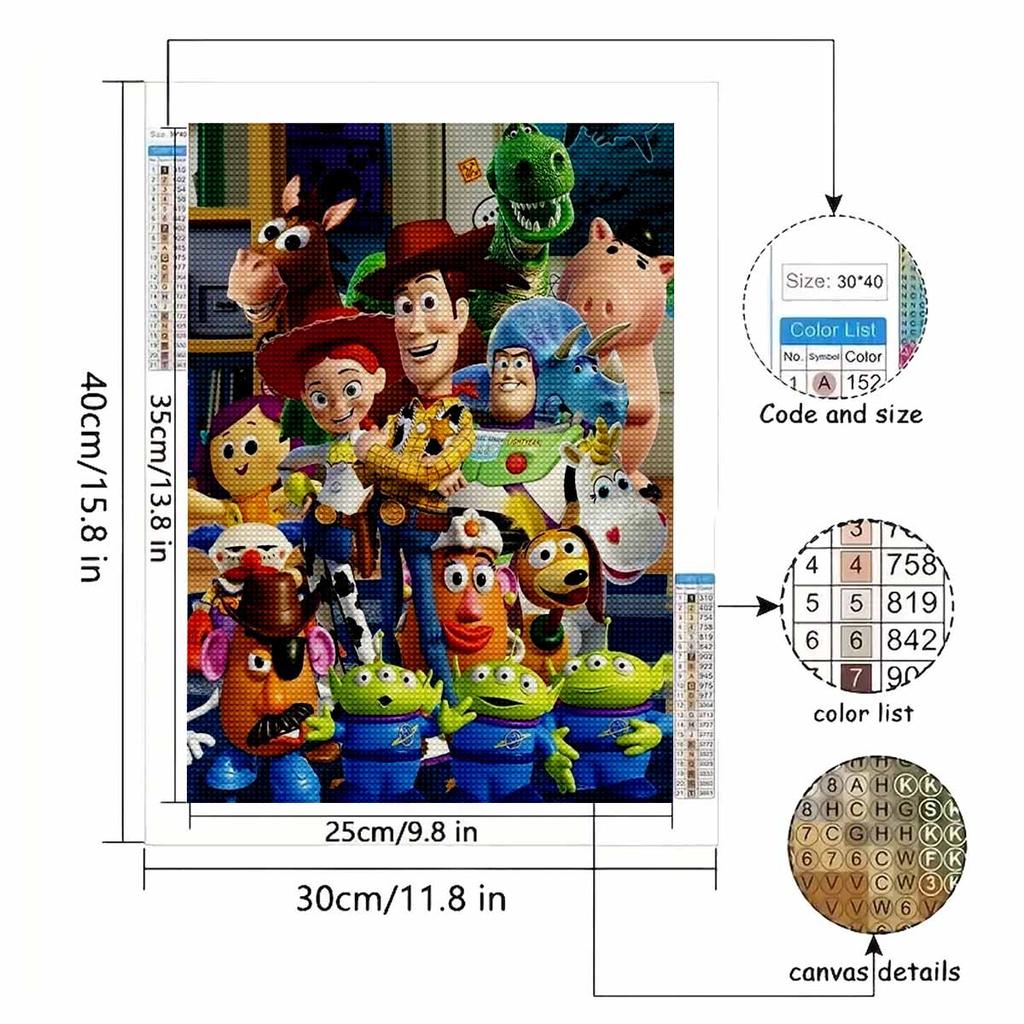 Full Round Diamond Painting Group Photo of Toys Art Rhinestone Picture Mosaic DIY 5D Cross Stitch Embroidery Home Decoration