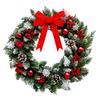 Ghirlanda di Natale con Rosso - 40cm Decorazione da Appendere alla Porta per Festa di Natale e Arredamento Casa