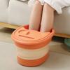Foldable Foot Bathtub Portable Foot Soaker Tub with Cover Lid Wash Basin Home Laundry Basket Massage Bath Soak Feet Container