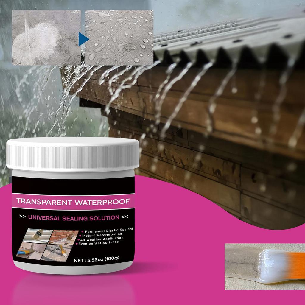 Transparent Waterproof Sealant 100g Invisible Repair Sealant Bathroom Repair Adhesive For Shower Toilet Bathroom Outdoor Kitchen