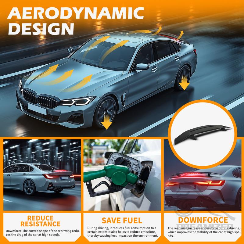 Universal ABS Intelligent Electric Lift Spoiler Led Light Trunk Wing Lip Car Modification Trunk Car Wing For Hatchback Sedan