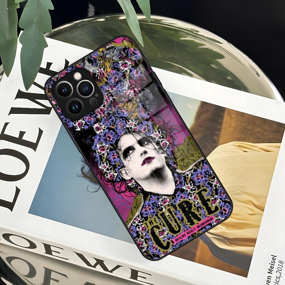 The Cure Robert Smith  Phone Case for Iphone 16 15 14 12 11 13 Pro Max Mini X Xr Xs Se 8 Puls glass Cover