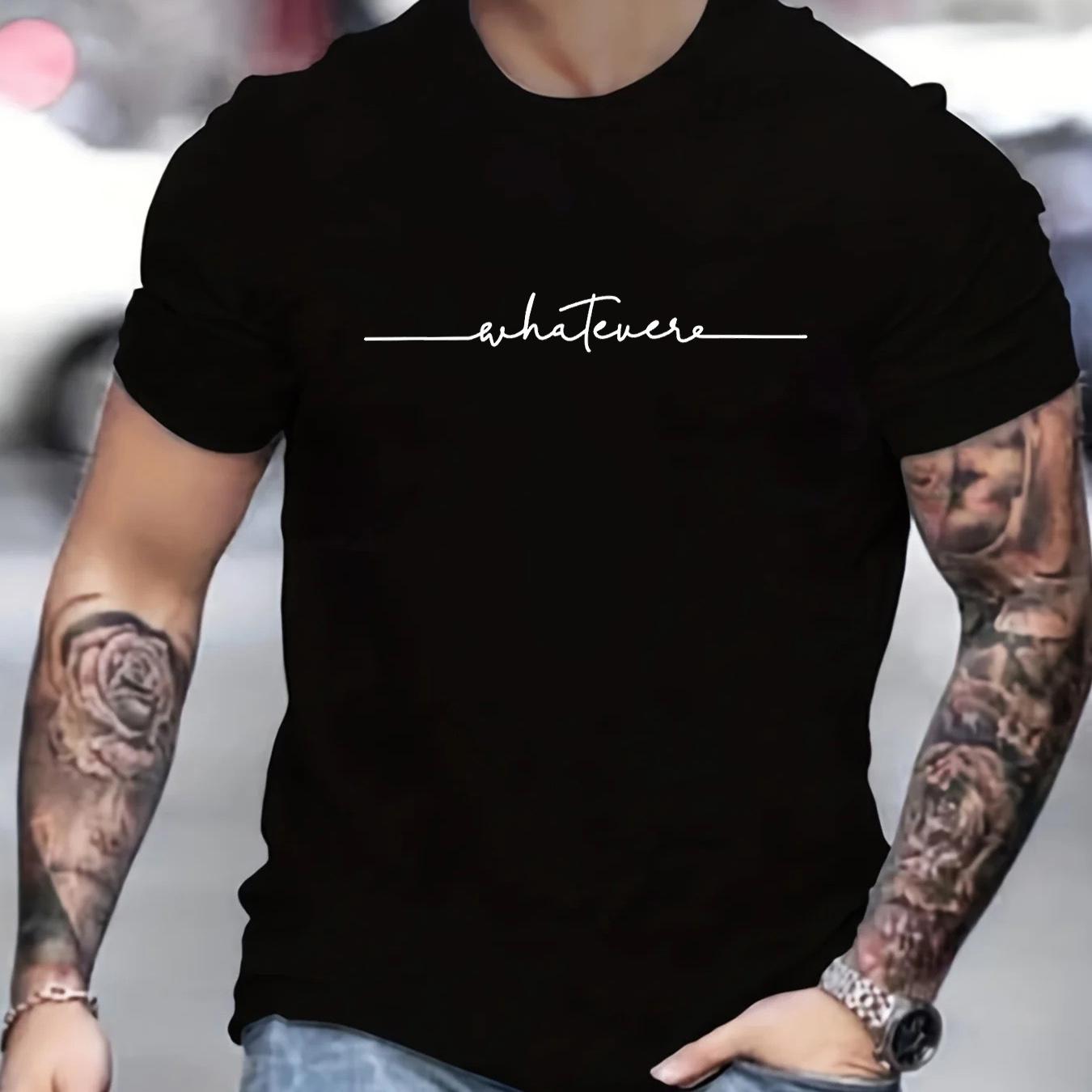 

Мужская летняя футболка свободного размера из 100% чистого полиэстера с буквенным принтом, повседневная, удобная, с круглым вырезом и короткими рукавами L