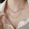 Sweater Chains Cross Necklace Cross Metal Clavicle Chain Fashion Double Layer Choker  Women Gifts