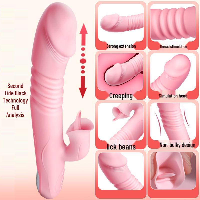 Long Love Women's Automatic Thrusting Vibrator - Telescopic AV Massager Adult Toy