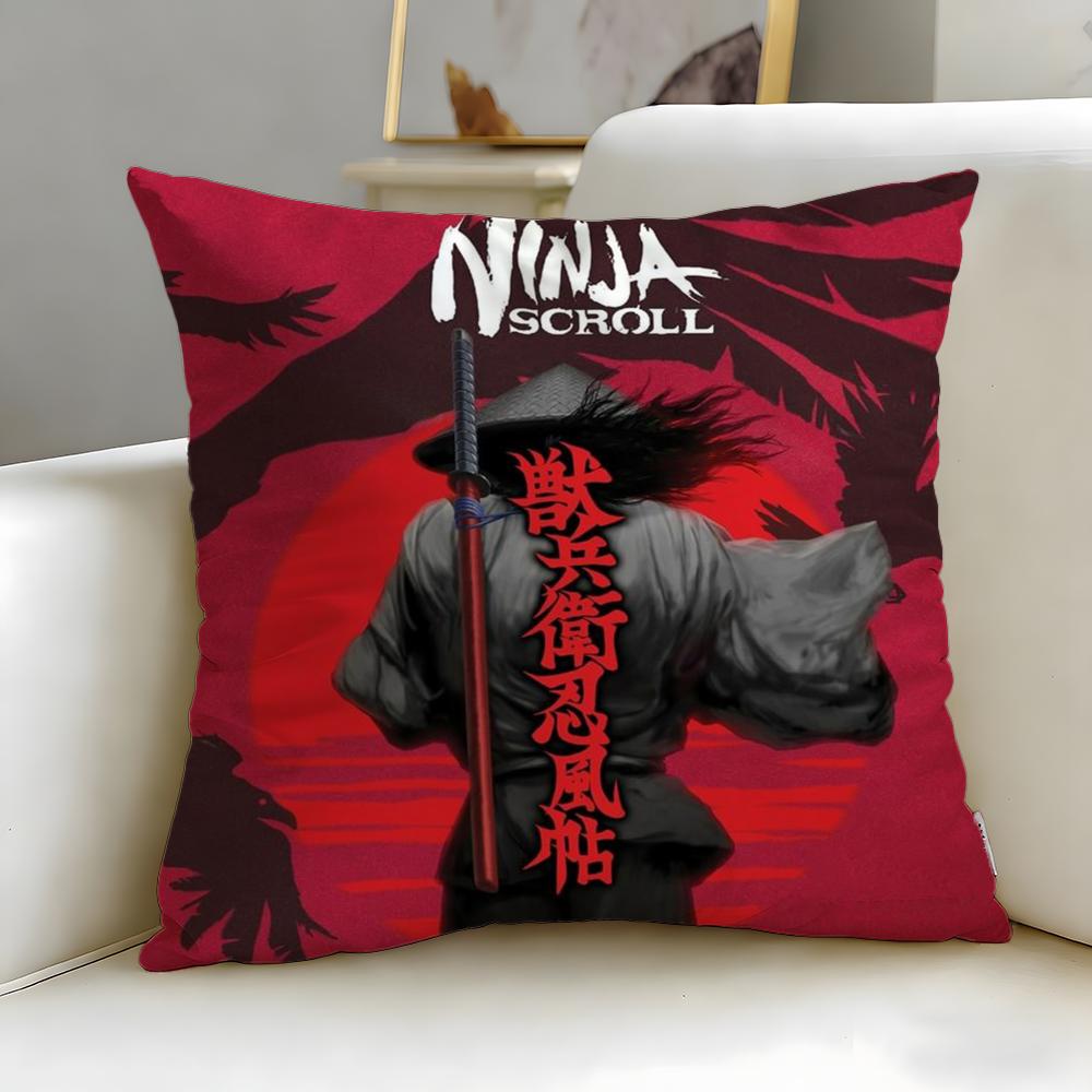 Klassische Anime Ninja Scroll Kissenbezug Weich & Leicht zu Waschen Kissenhülle – Vielseitig für Sofa, Bett, Reise und Büro