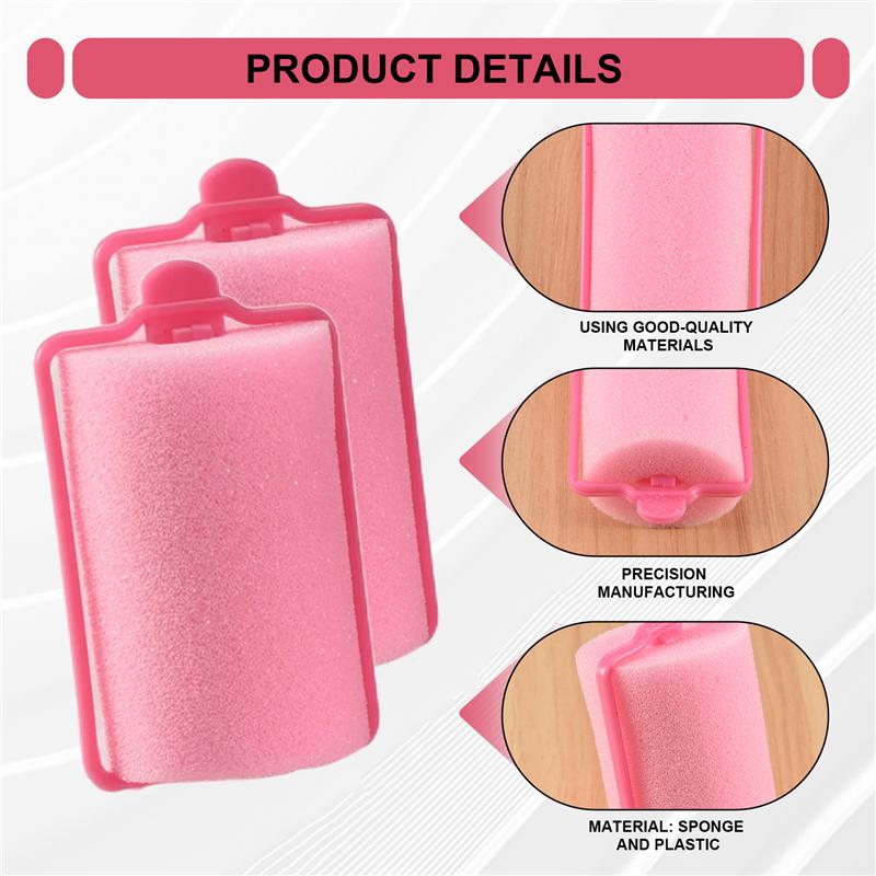 2025 Trend 12Pcs Dark Pink Hair Styling Soft Foam Sponge Rollers Curlers Hairdressing Tool