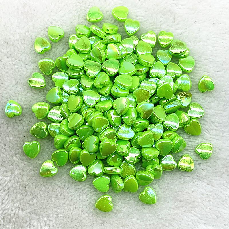 50pcs 8mm AB Colour Heart Shape Acrylic Beads Loose Spacer Beads for Jewelry Makeing DIY Bracelet Necklace Accessories