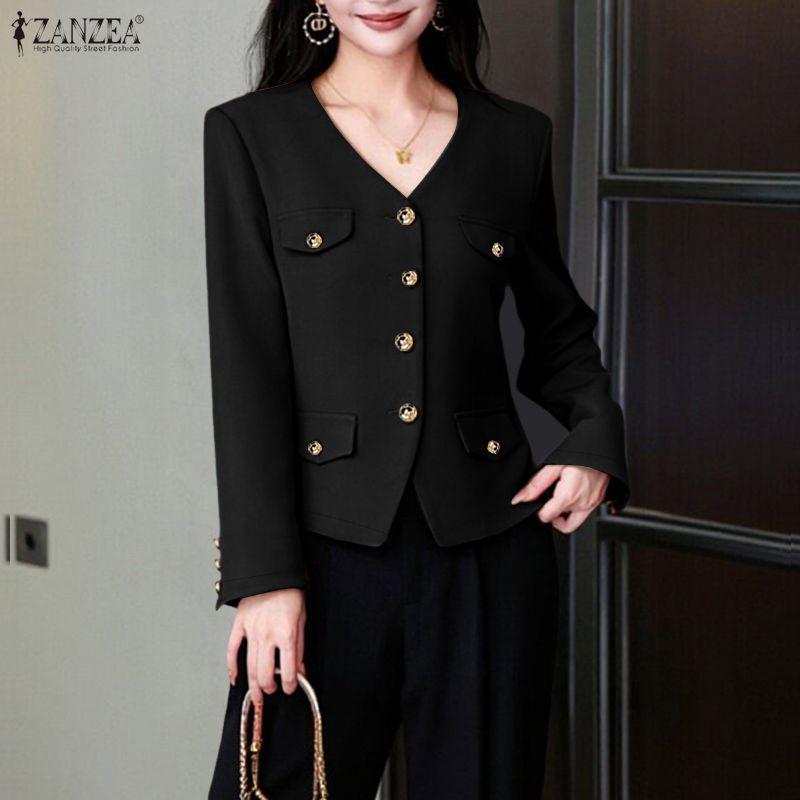 ZANZEA Women Casual V-Neck Long Sleeve Cardigan Blouse