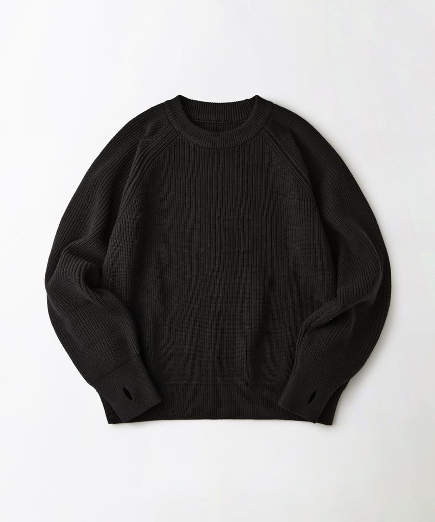 OUTSTANDING Raglan Crew Neck Knit_Black