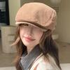 Retro corduroy solid color forward hat children's autumn and winter literary tooling street leisure British painter hat tide