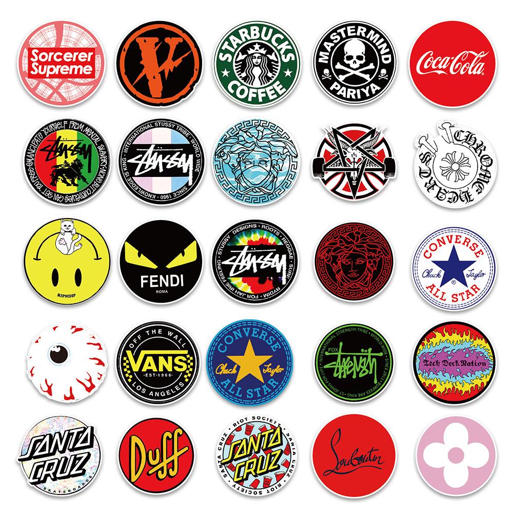 102 Trendy Brand Graffiti Stickers Suitcase Car Skateboard Notebook Graffiti Stickers Waterproof