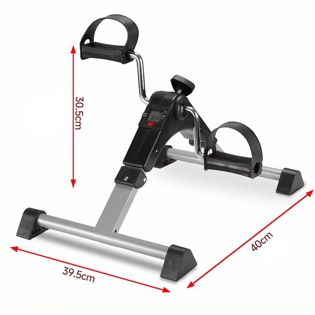 zmayastar Fitness Bike with Foot Exercise Adjustable and Roller Pedals Pedals, Non-Slip Pedals, Resistance, Foldable, Compact, (Black)