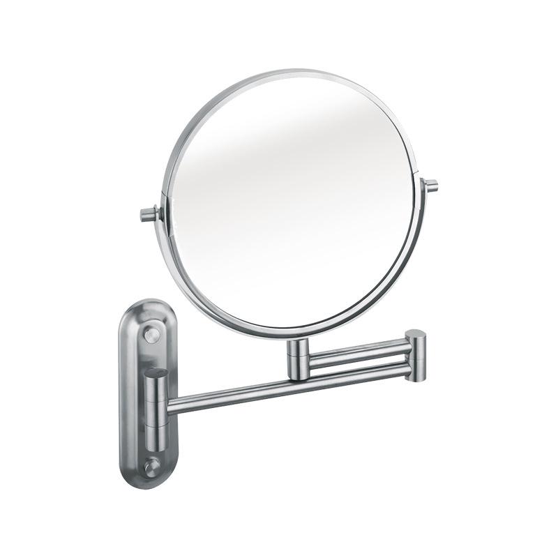 LED Wall-Mounted Telescopic Stainless Steel Makeup Mirror - Double-Sided, High-Definition, Magnifying for Bathrooms