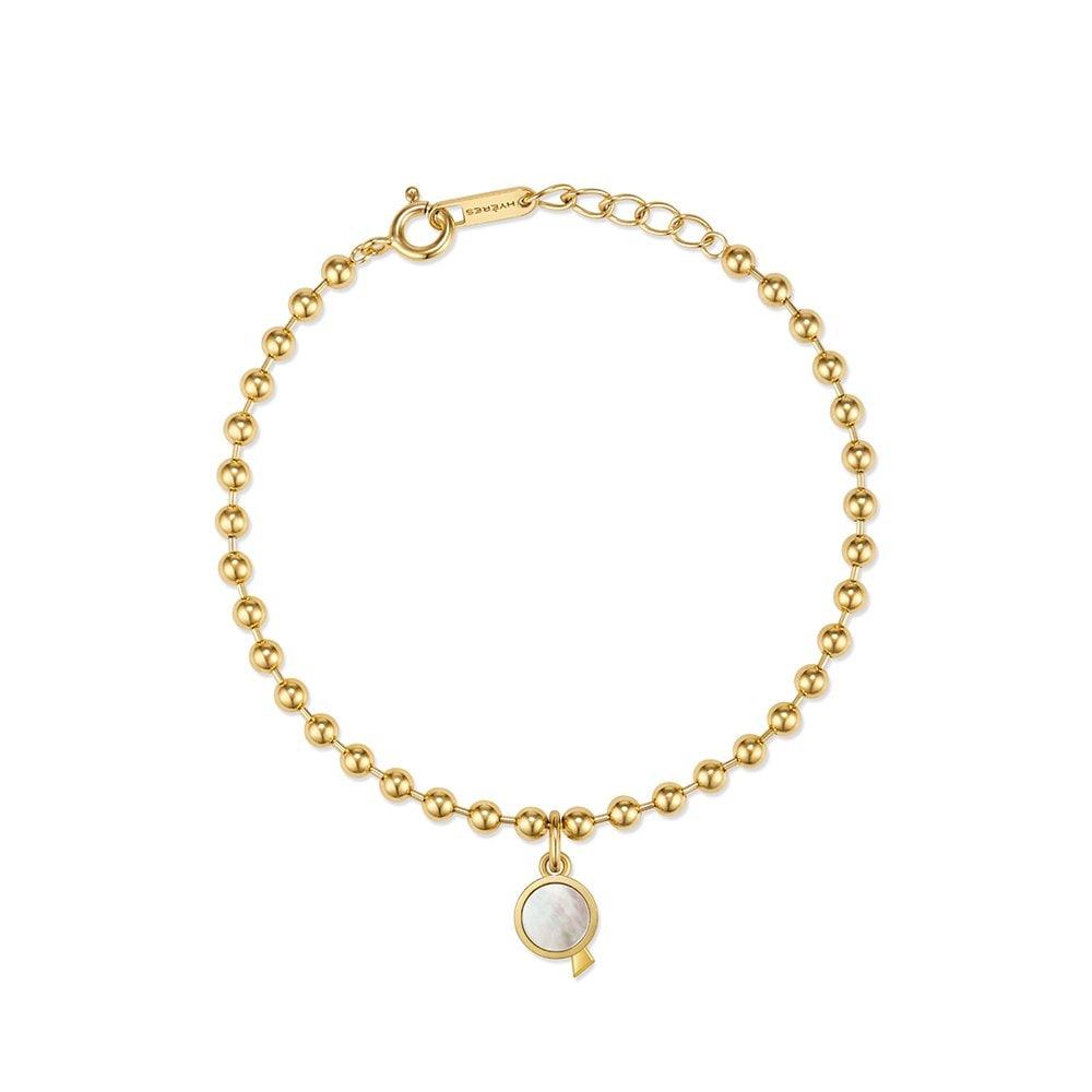Penidor Silver (Y) Flat Ball Bracelet White Mother-of-Pearl Hl1B3A123Y9175